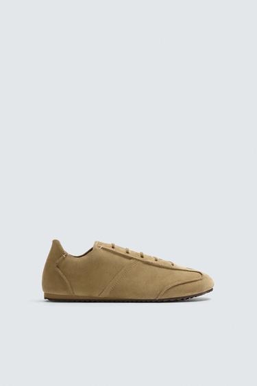 LEATHER TRAINERS LIMITED EDITION - Sand Brown by Zara
