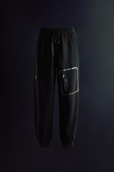 PANTALÓN SPORTY INTERLOCK - Negro de Zara