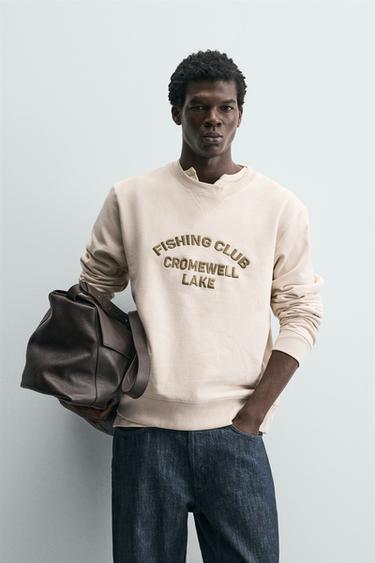 MOLETOM COM MENSAGEM BORDADA - Cru da Zara