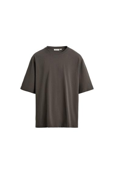 CAMISETA REGULAR FIT HEAVYWEIGHT - Gris topo de Zara