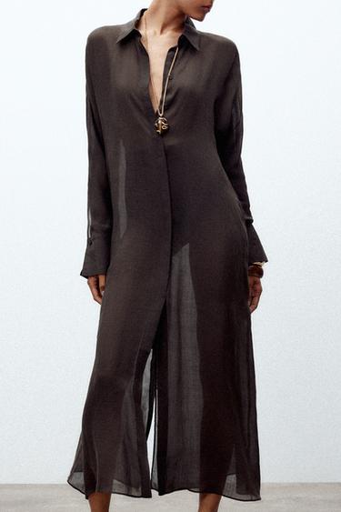 RAMIE TUNIC DRESS ZW COLLECTION - Brown by Zara