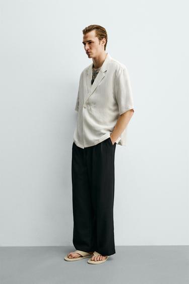 CHEMISE KIMONO VISCOSE - LIN - Blanc cassé de Zara - Image 3