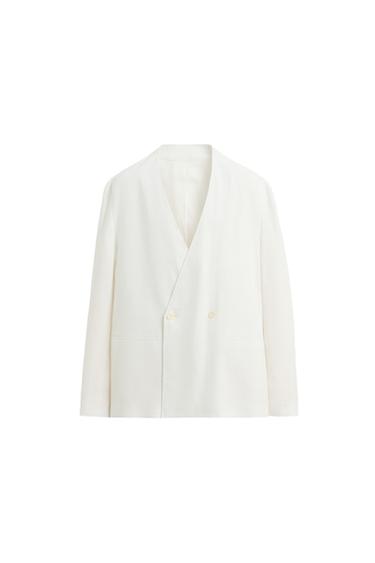 BLAZER TRAJE 100% LINO - Blanco de Zara