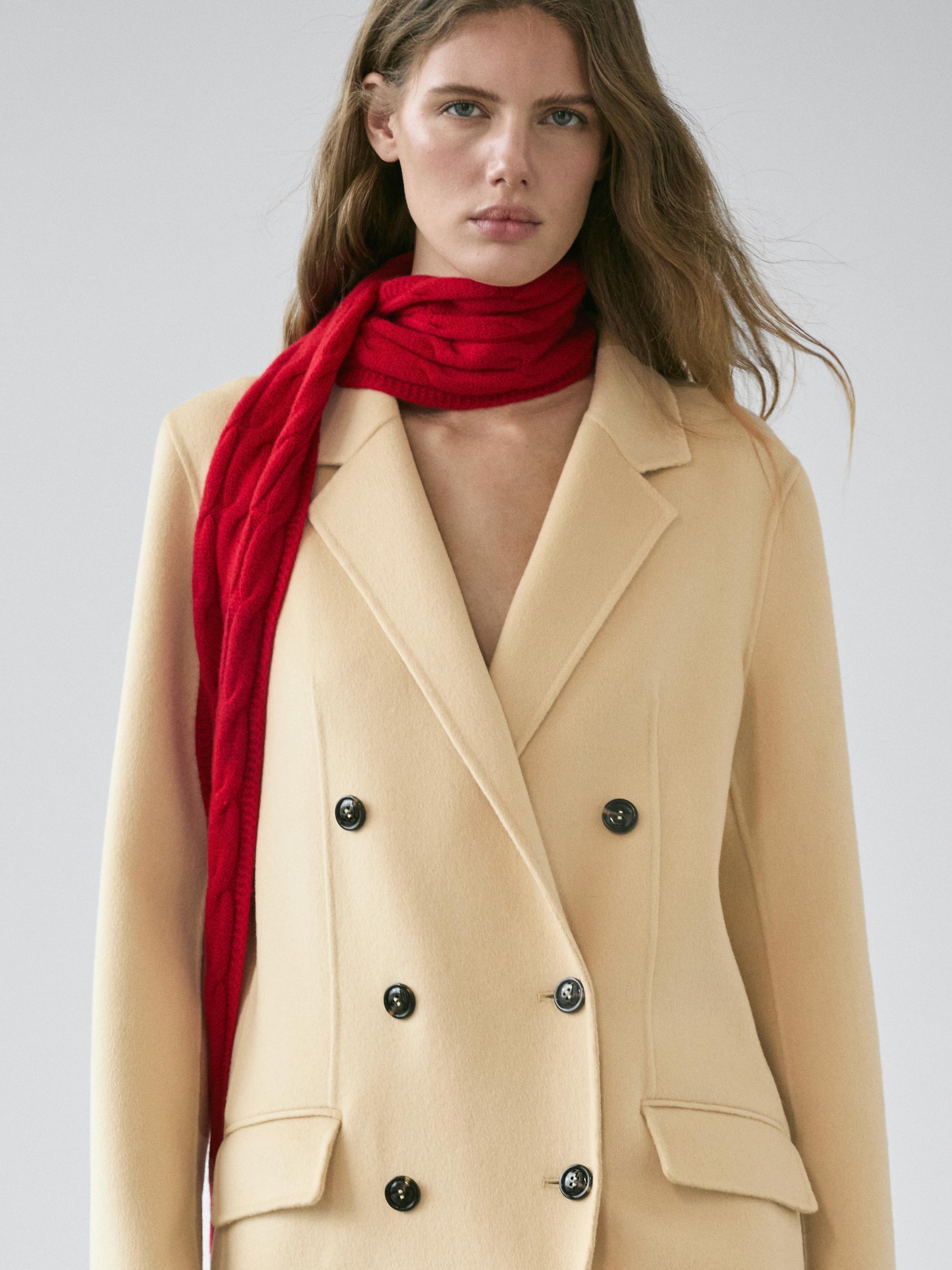 Long wool blend surplice coat