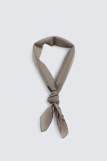 CONTRAST EMBROIDERY BANDANA - Brown by Zara - Image 1