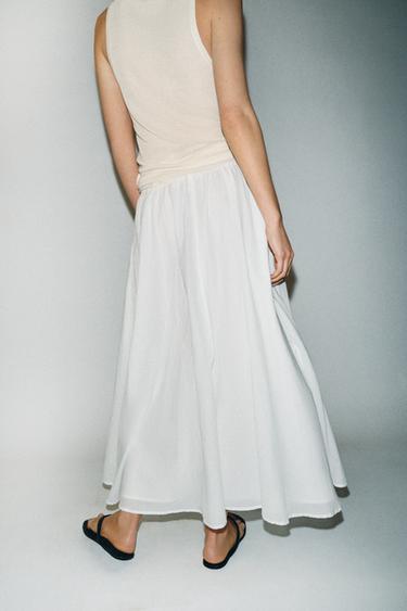 JUPE MI-LONGUE CAPE - Blanc de Zara - Image 2