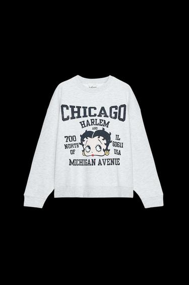 SWEATSHIRT WITH BETTY BOOP© PRINT - Grey marl by Zara