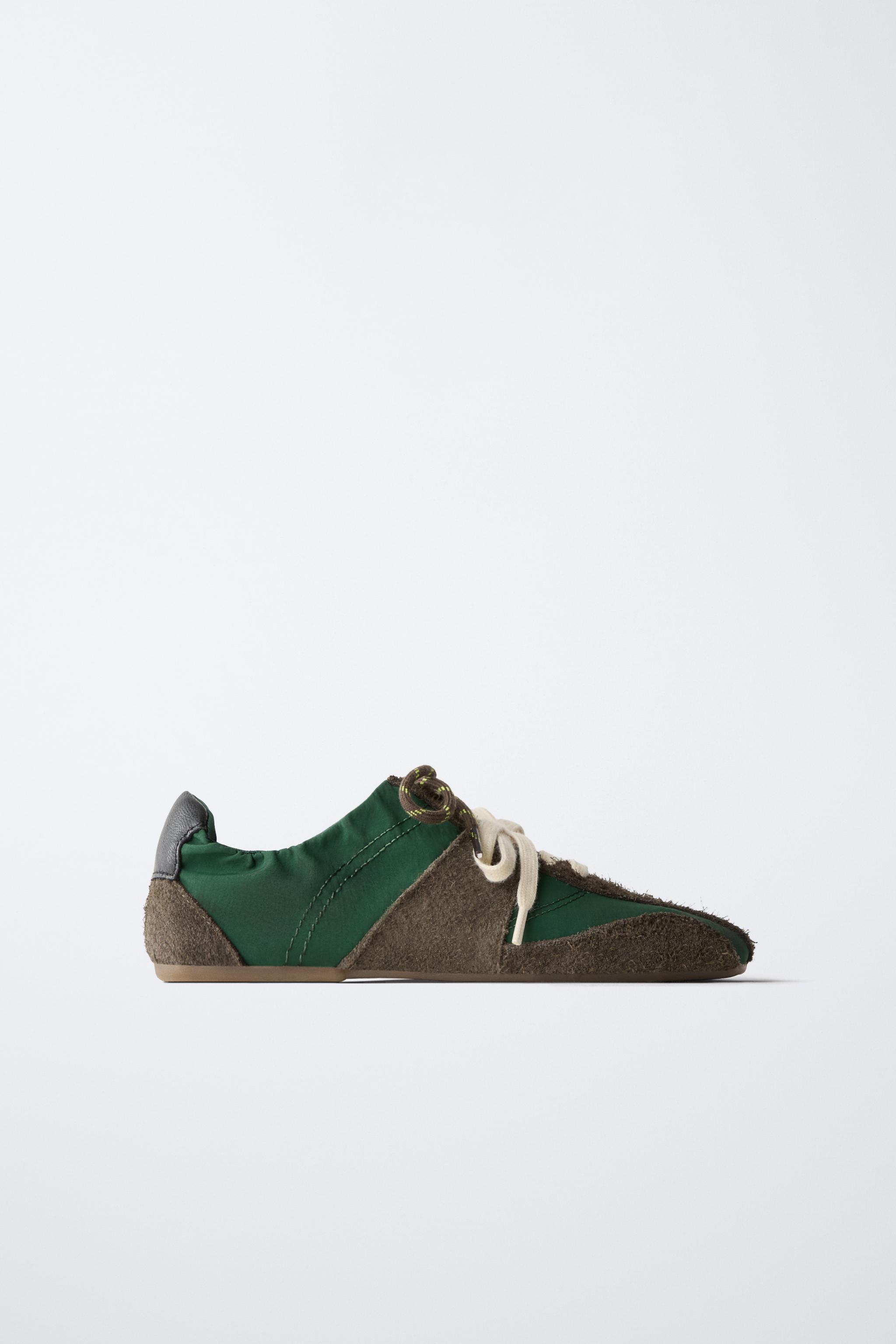 COMBINED LEATHER SNEAKERS - Purple | ZARA United States