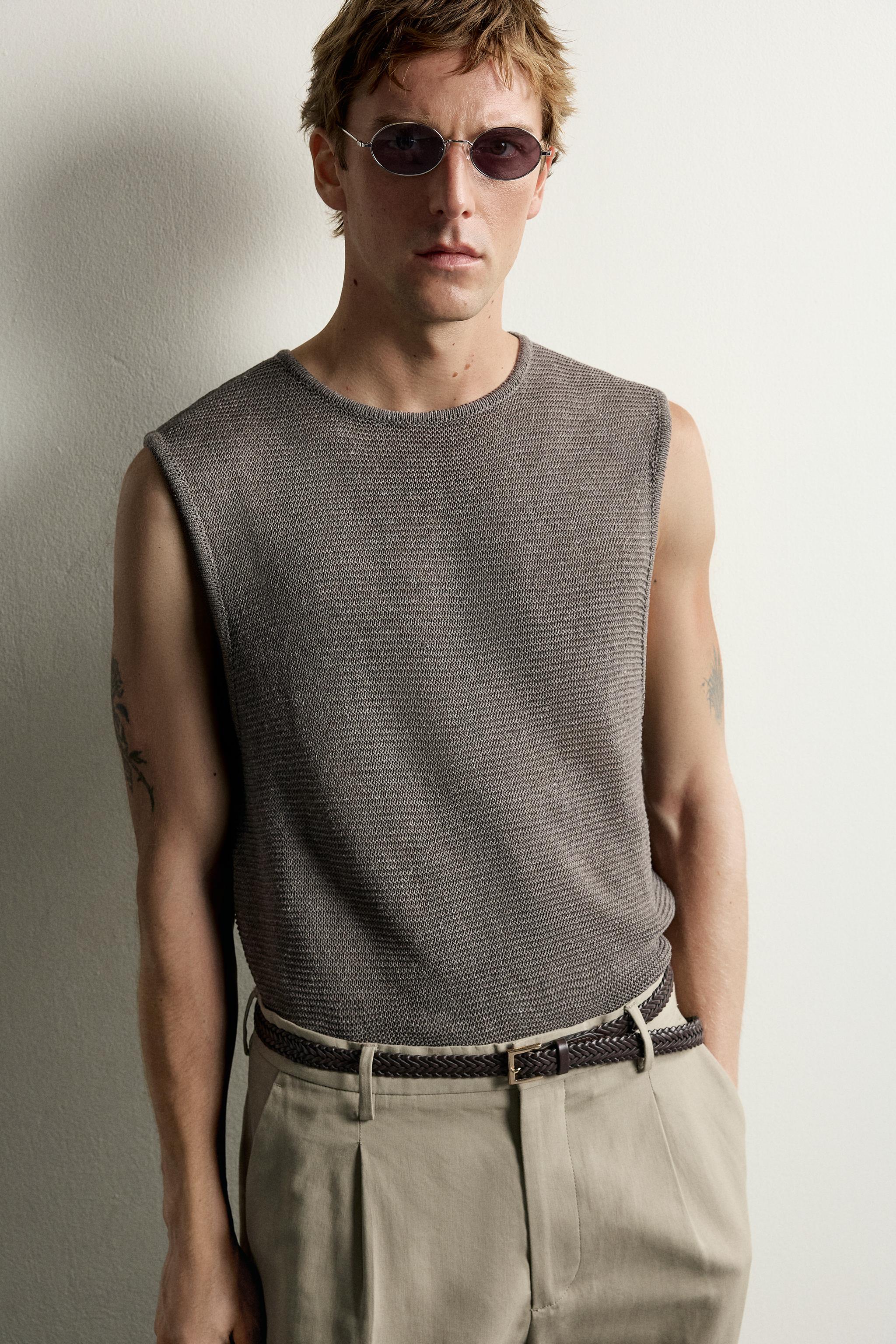 T-SHIRT TANK EN MAILLE RELAXED FIT