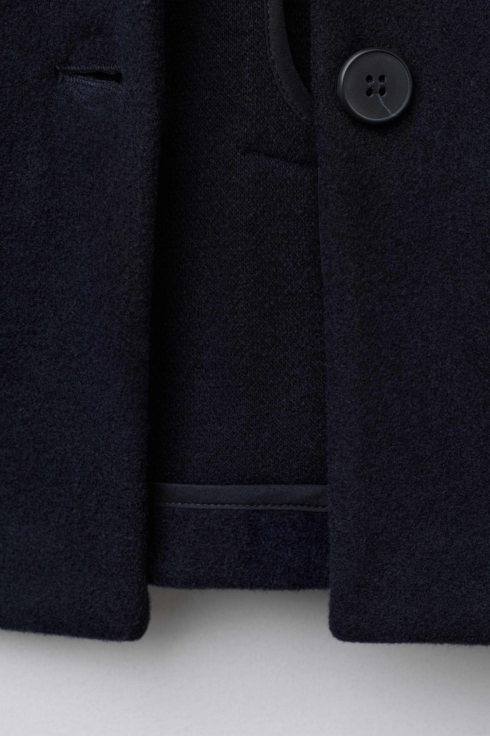かん⭐︎zara ウールネイビーコート　新品　S〜M ウールオーバーサイズコート - ネイビーブルー | ZARA Japan / 日本
