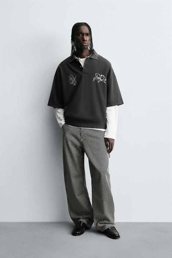 EMBROIDERED BOXY FIT POLO