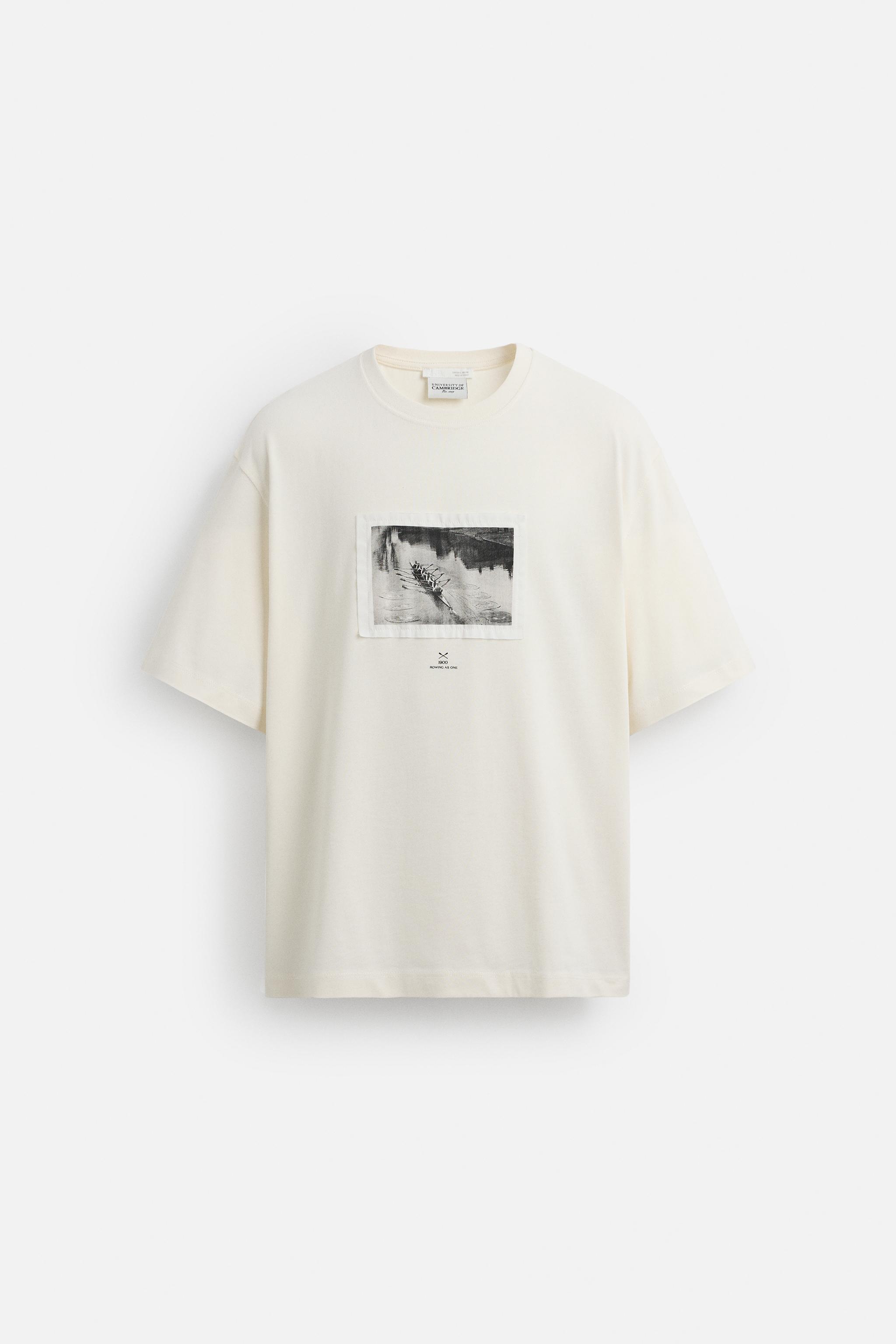 スペイン発送 ZARA ケンブリッジ フォトプリントTシャツ 最新作 スペイン発送 ZARA ローファープリントTシャツ カジュアル 新作