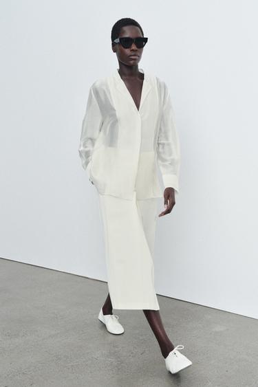 CAMICIA FLUIDA ZW COLLECTION - Bianco sporco di Zara