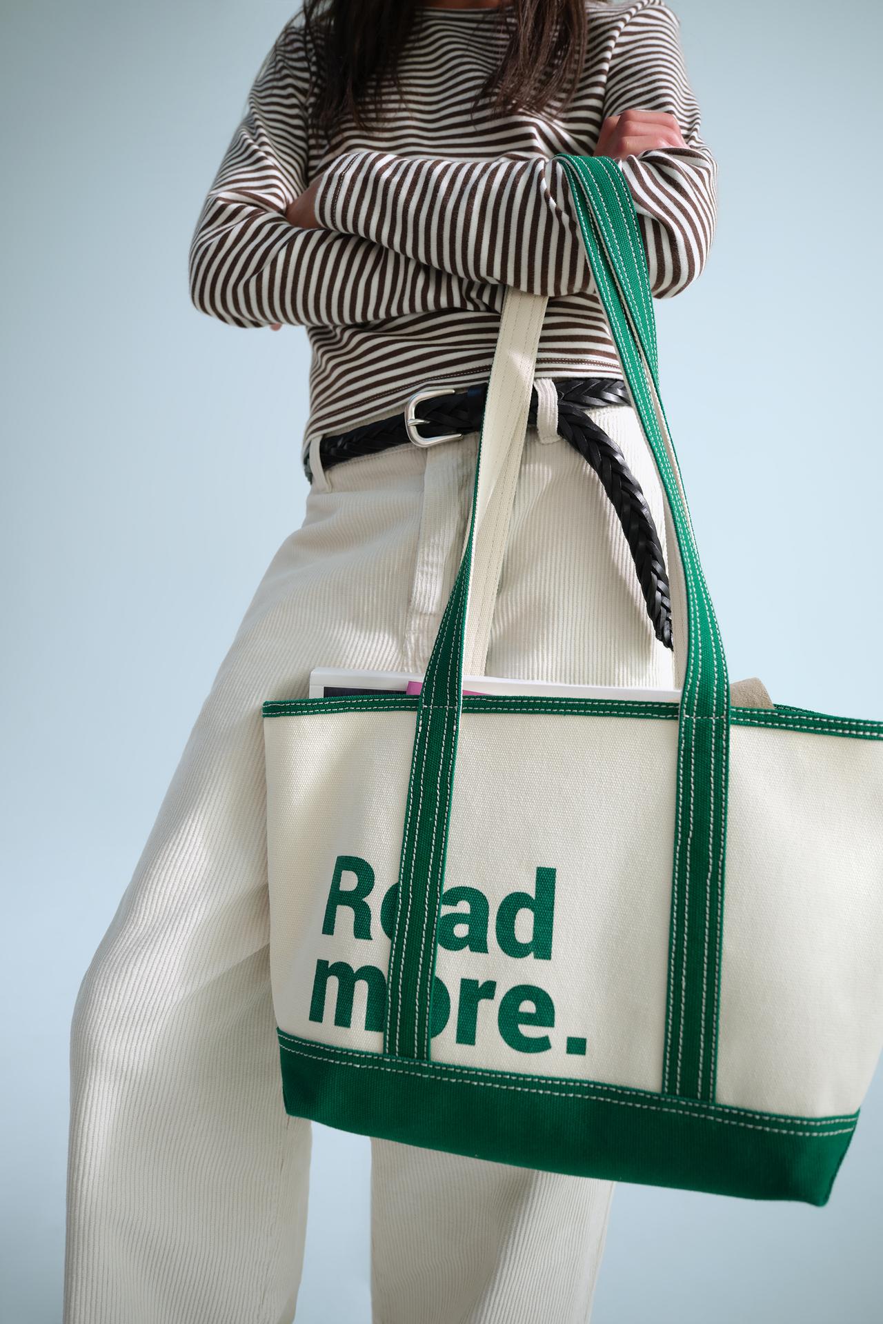 CONTRAST SHOPPER BAG — Green