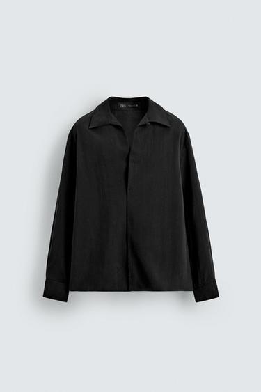 FLOWING POLO SHIRT - Black by Zara