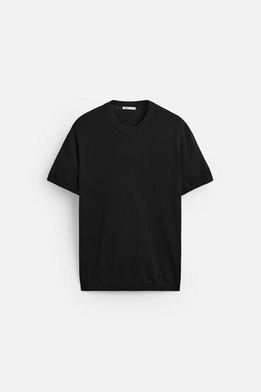 FLOWING KNIT T-SHIRT - Black by Zara
