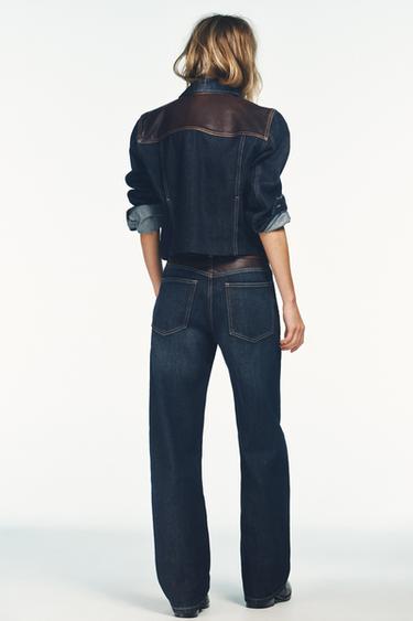 BLOUSON EFFET DENIM CUIR - Indigo foncé de Zara - Image 2