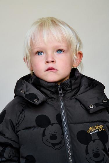 MICKEY MOUSE © DISNEY WATER-REPELLENT AND WINDPROOF PUFFER COAT - Anthracite grey by Zara