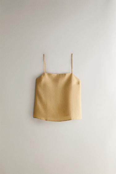 LINEN TOP - Yellow by Zara - Image 0