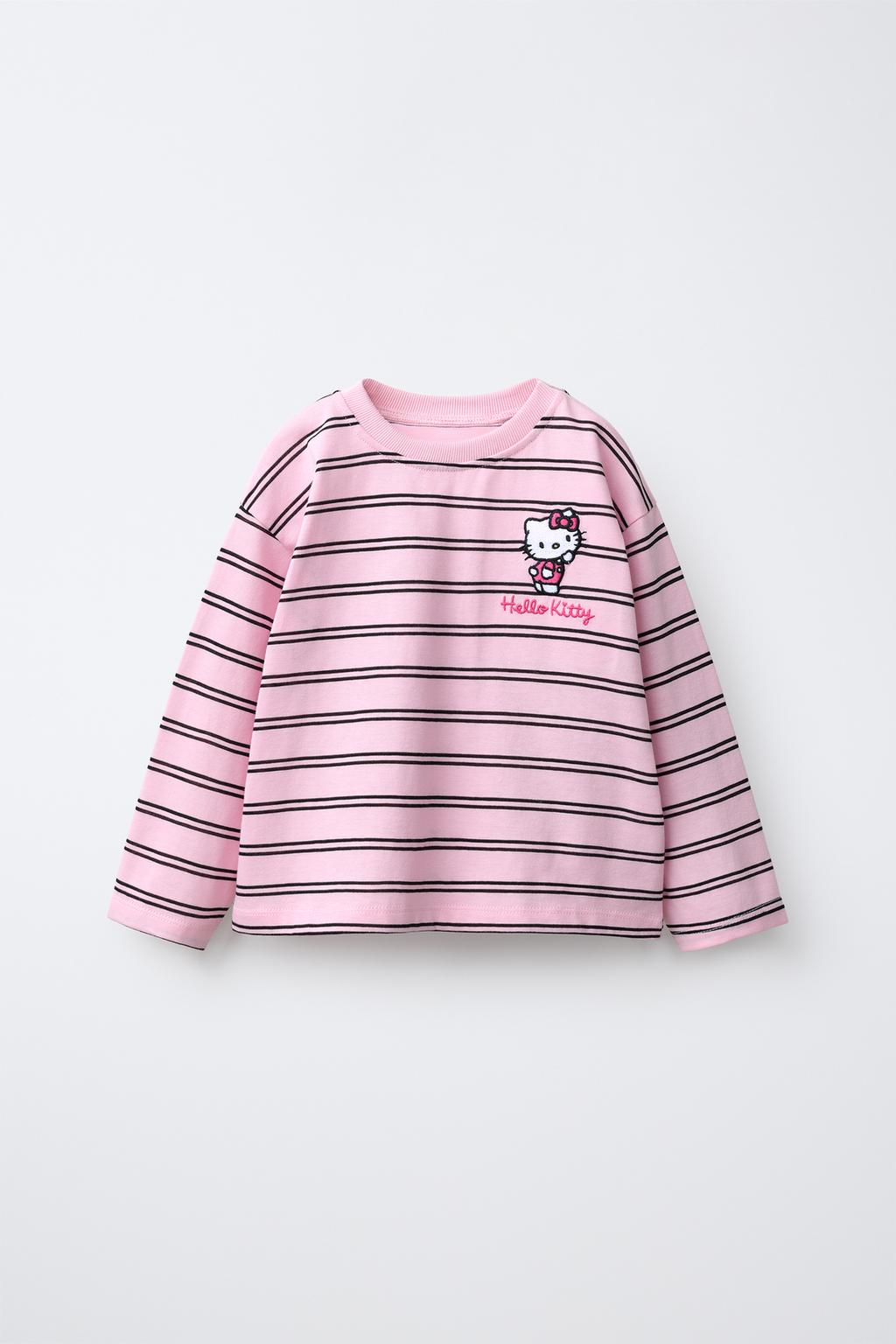 HELLO KITTY © SANRIO EMBROIDERED STRIPED T-SHIRT