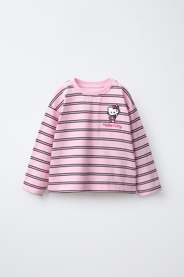 HELLO KITTY © SANRIO EMBROIDERED STRIPED T-SHIRT - striped by Zara