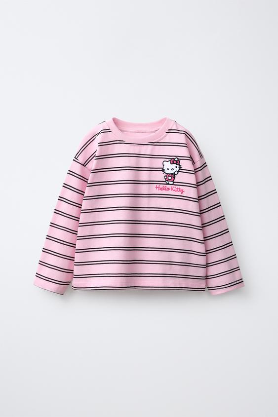 CAMISETA RAYAS BORDADO HELLO KITTY © SANRIO - rayas de Zara - Imagen 0