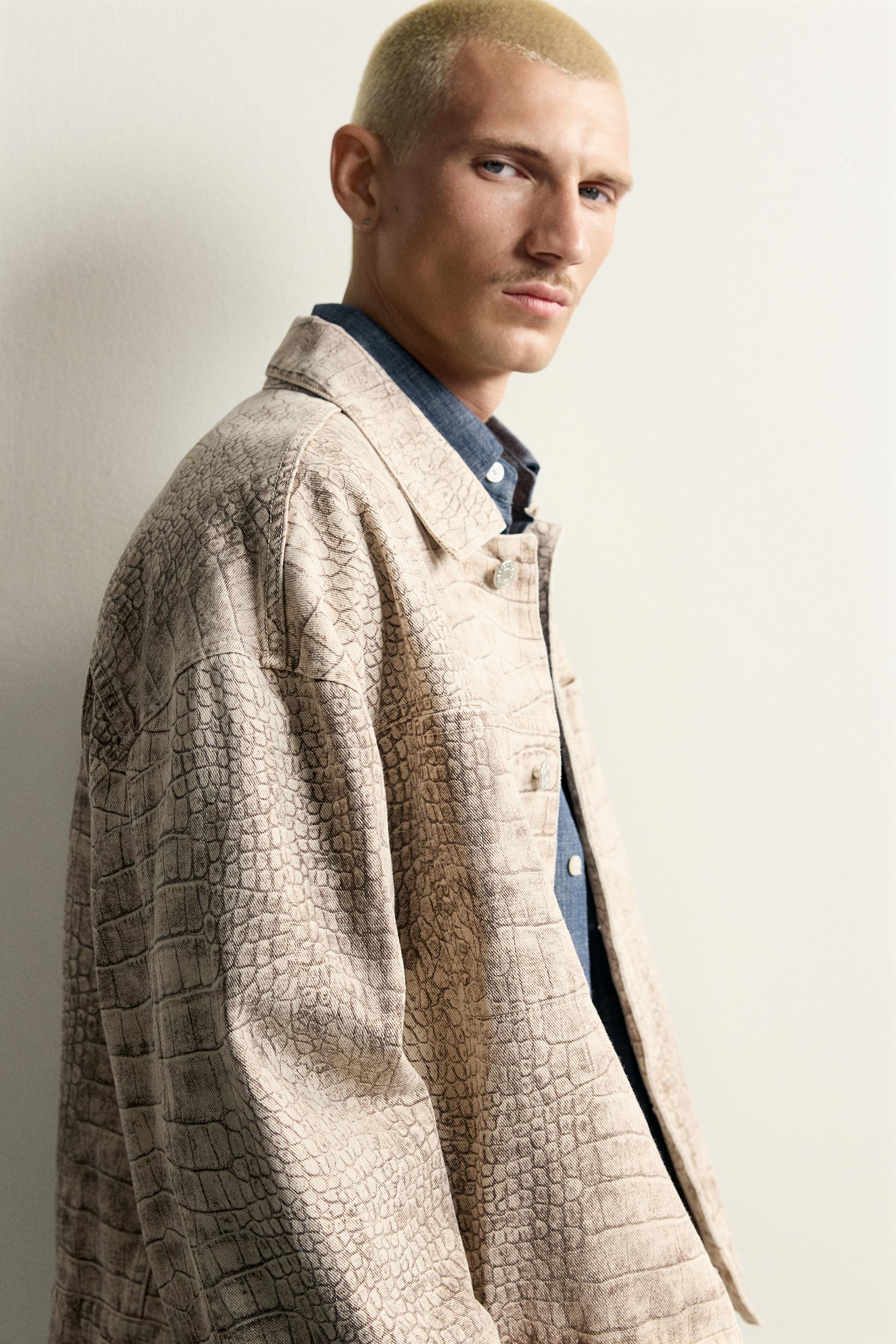 Мужские куртки Zara RELAXED FIT ANIMAL PRINT JACKET — фото 7