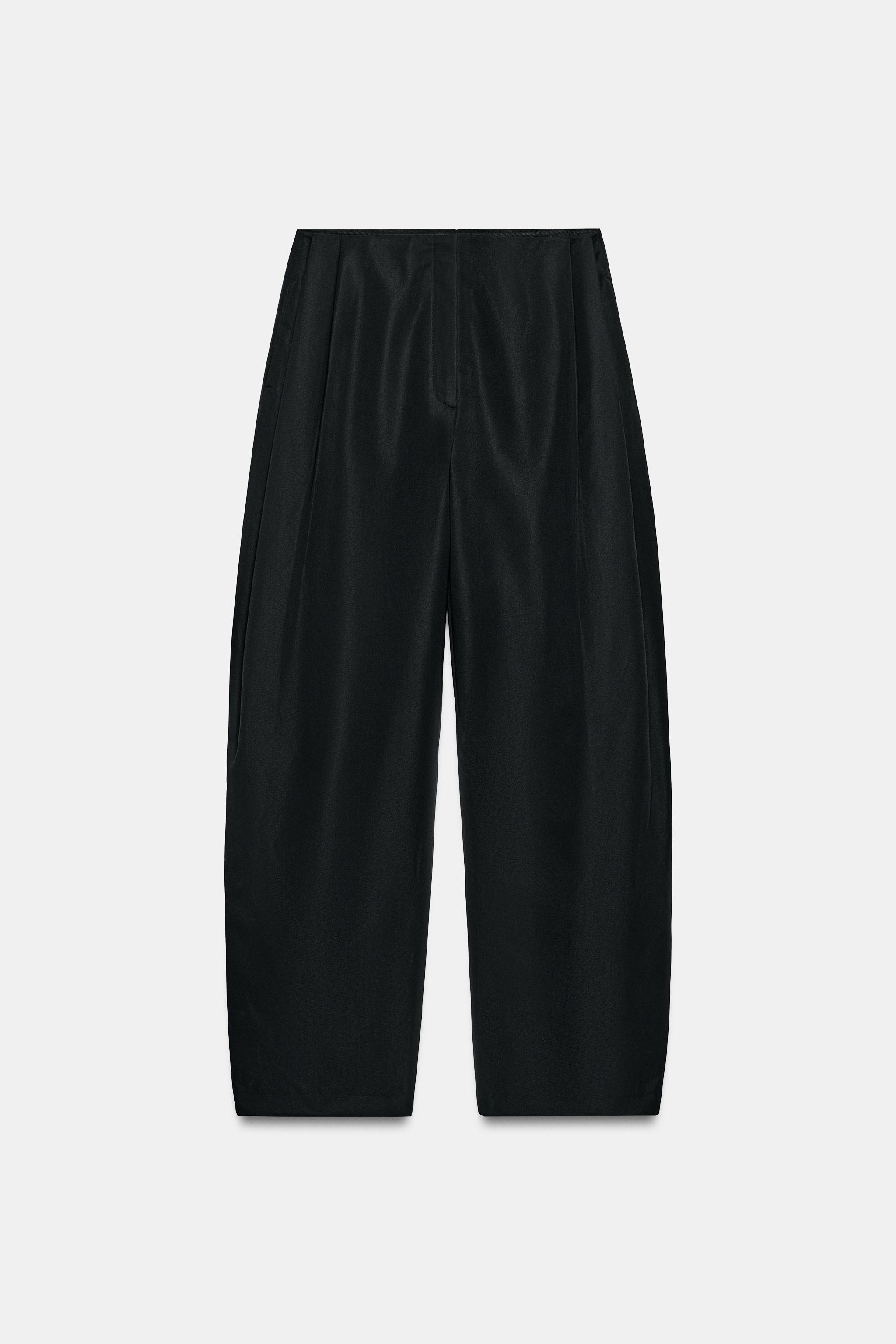 Женские брюки Zara ZW COLLECTION PLEATED WIDE LEG PANTS — фото 7