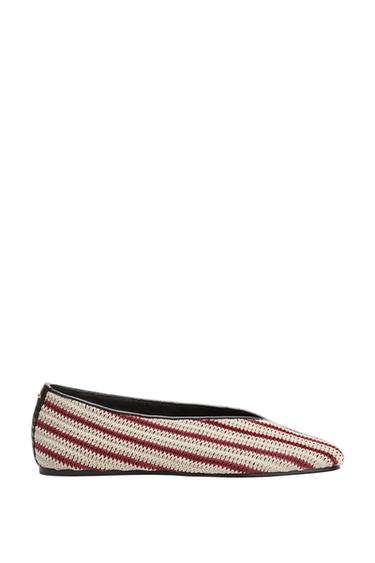 STRIPED FABRIC BALLET FLATS - Multicoloured by Zara