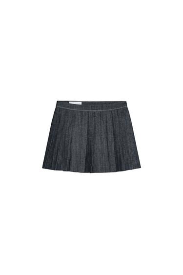 Z1975 DENIM PLEATED SKORT