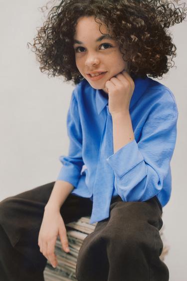 CAMISA CORBATA - Azul de Zara