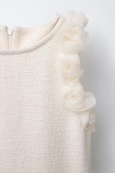 STRUCTURED TULLE FLORAL JUMPSUIT - Ecru by Zara - Image 2