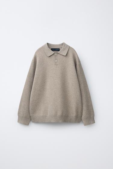 JERSEY POLO LISO - Beige de Zara