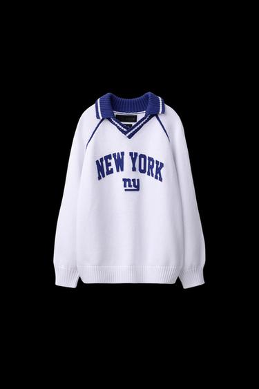 STRICKPULLOVER NEW YORK GIANTS © NFL - Cremefarben / Blau von Zara - Bild 0