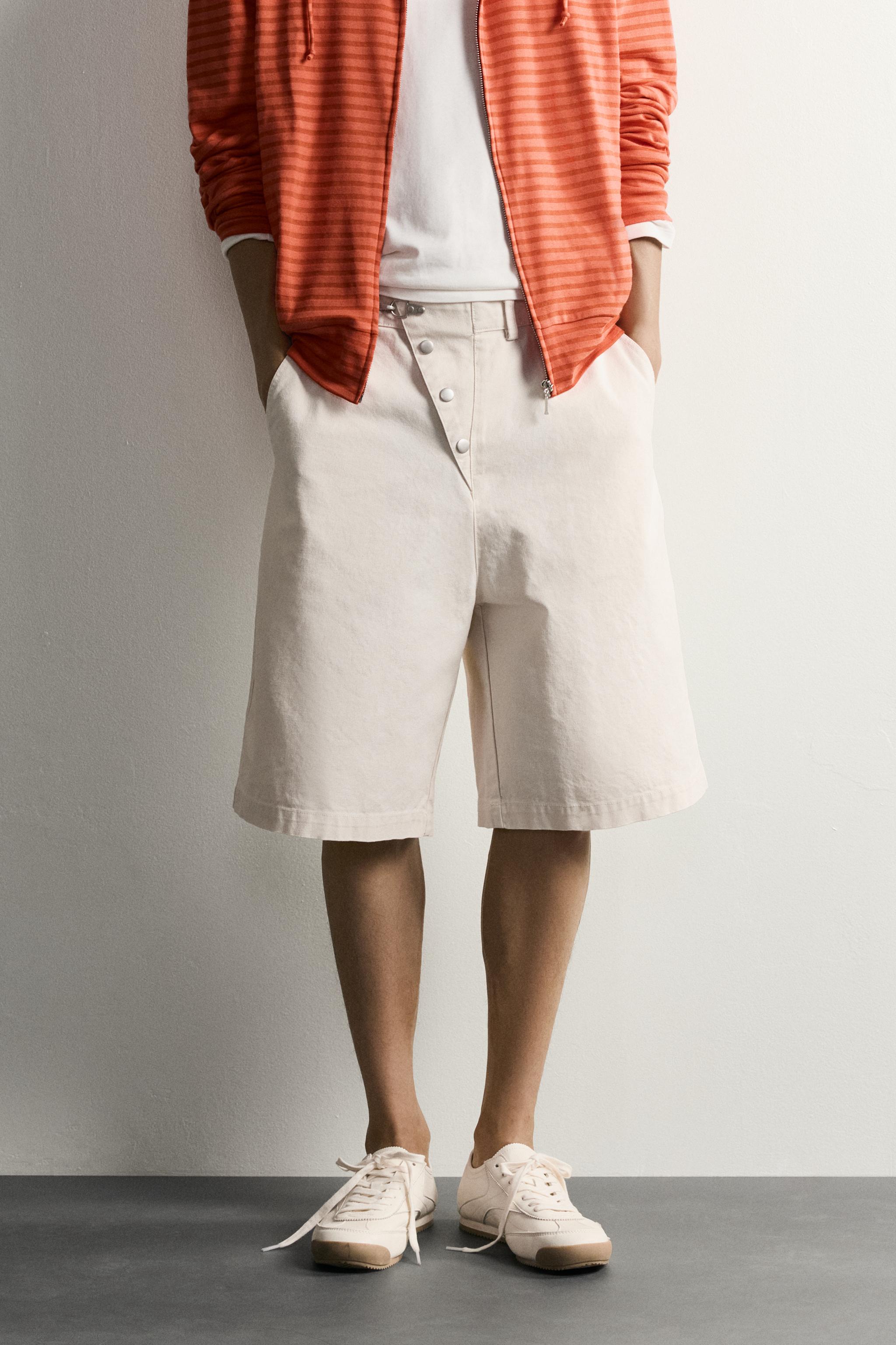 BAGGY FIT FIREMAN CLASP SHORTS — Beige