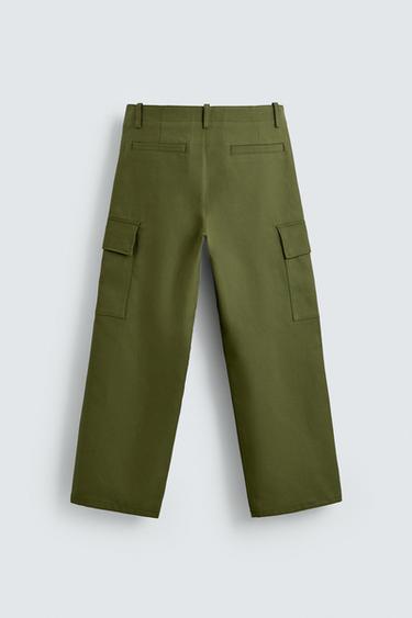 PANTALON CARGO COUPE DÉCONTRACTÉE - Kaki de Zara - Image 8