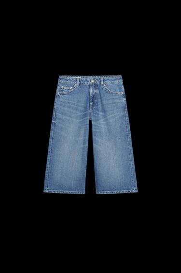 BERMUDA JORTS DENIM TRF TIRO BAJO - Marino de Zara - Imagen 0