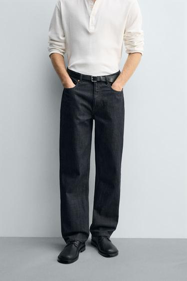JEAN STRAIGHT FIT - Bleu marine de Zara
