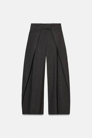 PANTALON WIDE LEG À PINCES ZW COLLECTION - Gris de Zara - Image 5