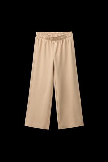 Zara WIDE LEG HEAVY WEIGHT PLAIN PANTS - Mid-camel - Image 0