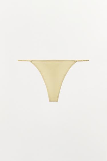 TANGA EN MÉLANGE DE SOIE - Jaune de Zara