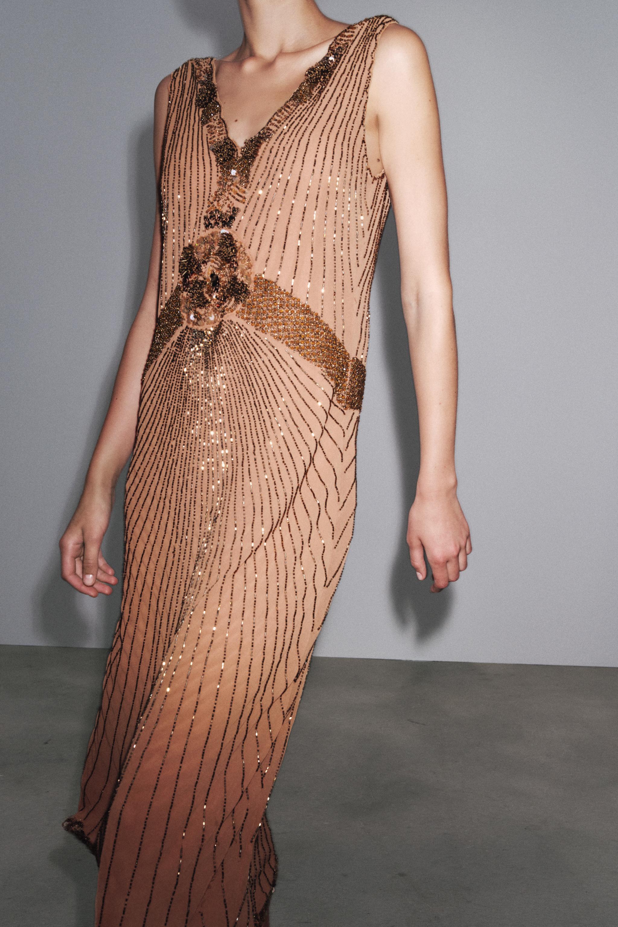 ZW COLLECTION BEADED EMBROIDERY DRESS