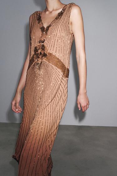 ROBE BRODÉE FANTAISIE ZW COLLECTION - Beige de Zara - Image 3