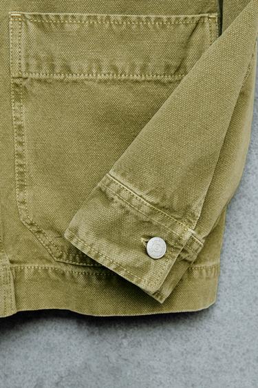 STORIESZ - CANVAS GARMENT DYE OVERSHIRT - Green by Zara - Image 3