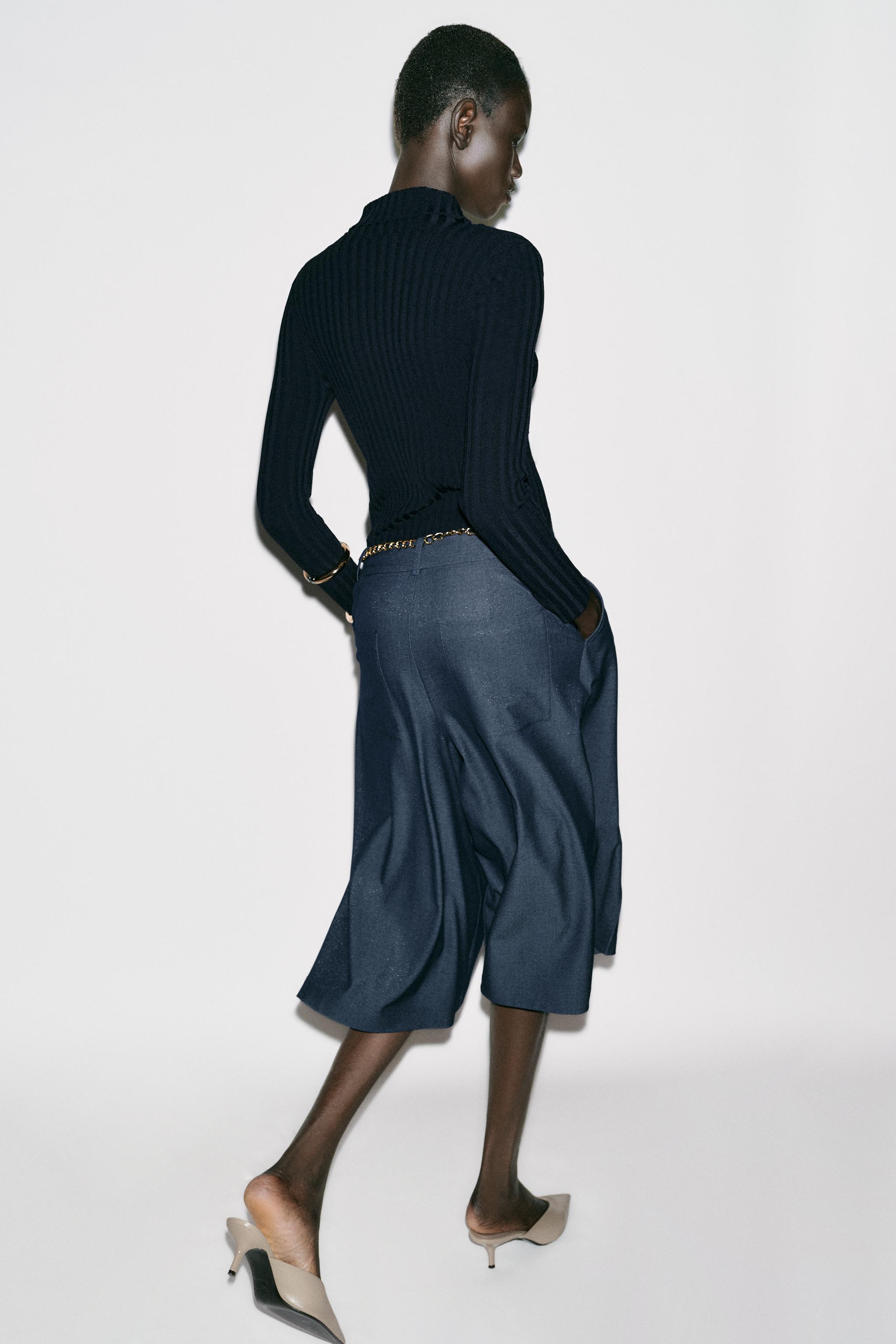 BELTED CHAIN LONG SHORTS - Blue / Indigo | ZARA United States BELTED CHAIN LONG SHORTS - Blue / Indigo | ZARA United States