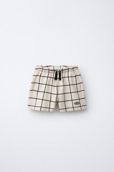 CHECK PRINT BERMUDA SHORTS - Ecru by Zara