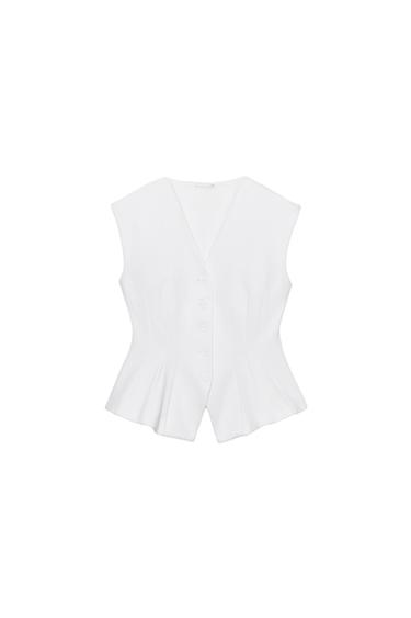 INTERLOCK BUTTONED WAISTCOAT - White by Zara