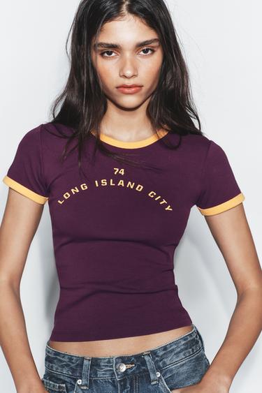 SLOGAN T-SHIRT - Wine by Zara