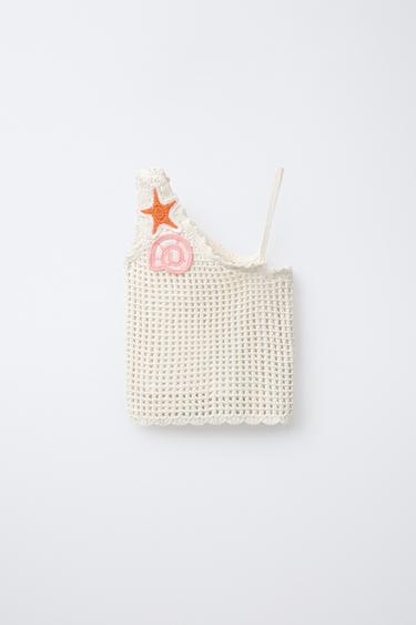 TOP EN MAILLE PIÈCES MARINES - Écru de Zara