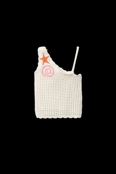 Zara SEA PATCHES KNIT TOP - Ecru - Image 0